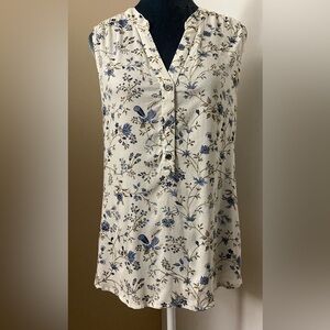 Michael Stars Floral Sleeveless Blouse Size Small